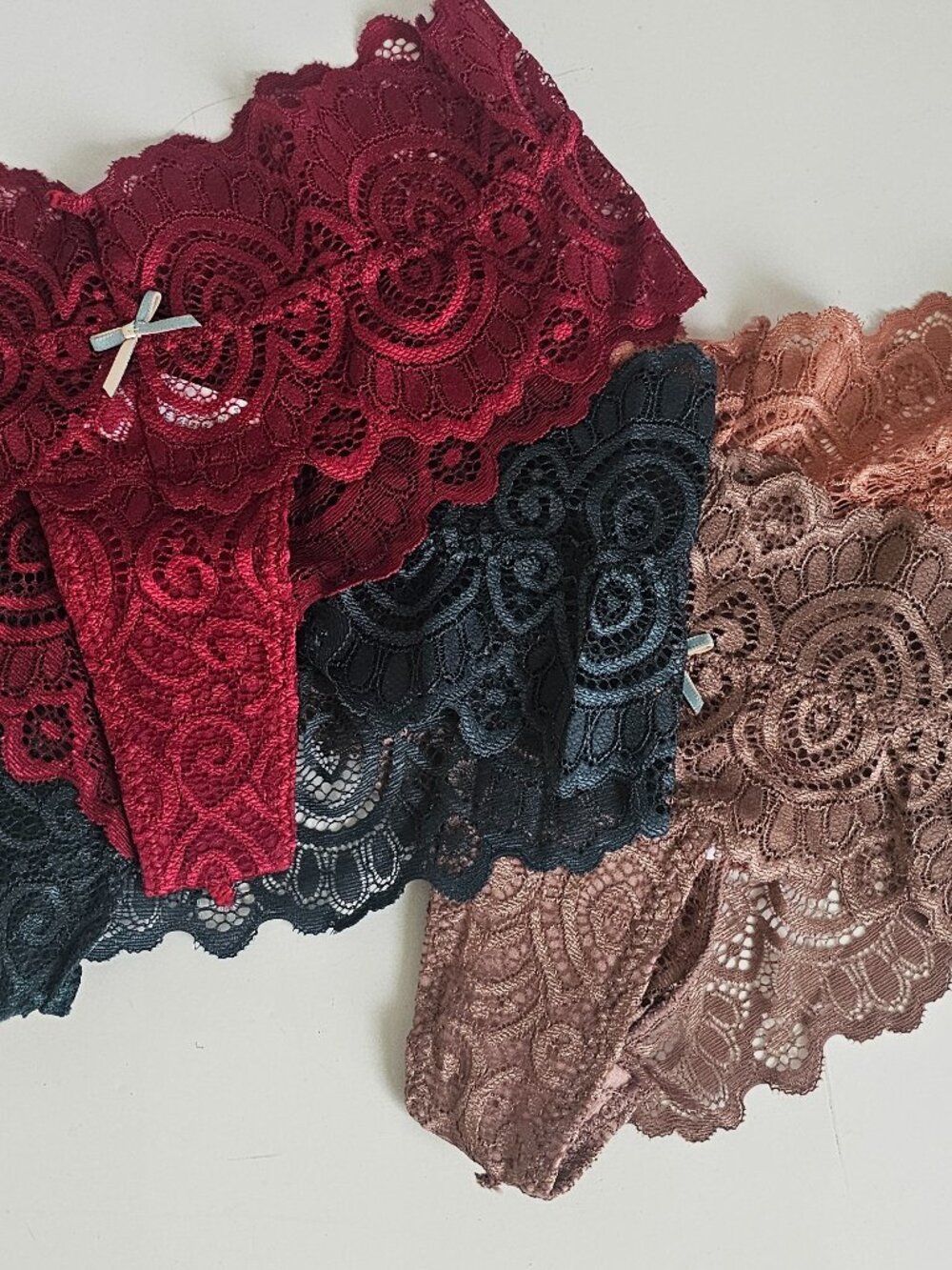 Women Underwear & Sleepwear Basics 4pcs Solid Lace Seamless Thong Lingerie Size